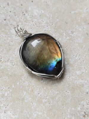 pendentif argent labradorite
