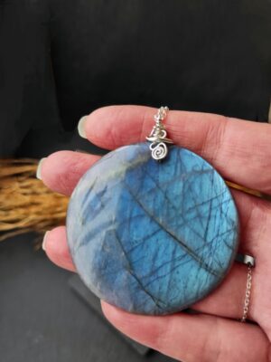 Collier argent labradorite