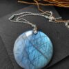 Collier argent labradorite