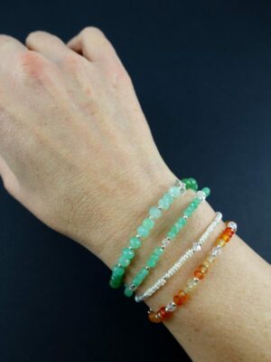 bracelet argent chrysoprase