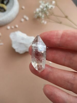 collier argent cristal biterminé du tibet