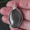 pendentif argent obsidienne argentée