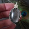 pendentif argent obsidienne argentée