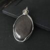 pendentif argent obsidienne argentée