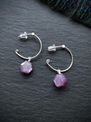 petites créoles argent rubis
