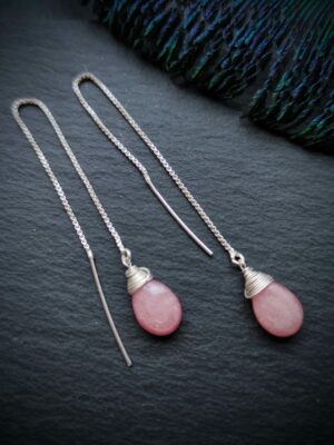 boucles d'oreilles chaine rhodochrosite