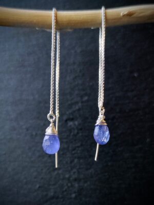 boucle d'oreilles chaîne tanzanite