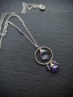 collier anneau améthyste