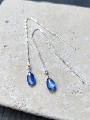 boucles d'oreilles chaine argent cyanite extra