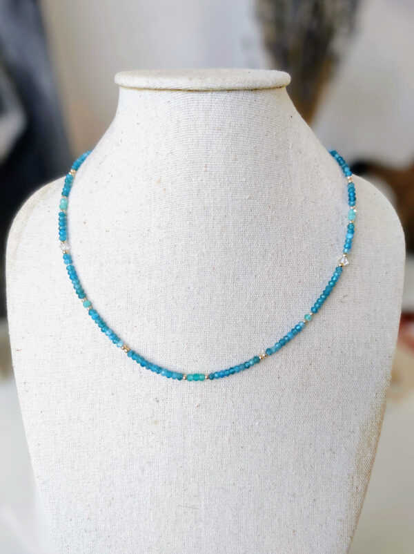 collier bracelet double apatite bleue