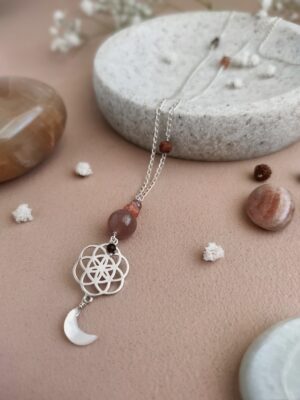 Sautoir Soluna pierre de lune argent 925